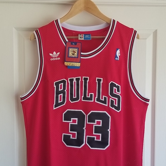 SCOTTIE PIPPEN CHICAGO BULLS RED THROWBACK JERSEY - Picture 1 of 4